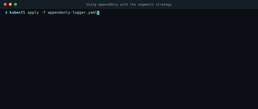 Terminal recording: an appendOnly volume using appendStrategy segments uploads tail segments under a .parts prefix while the log keeps growing, then compacts them into a single object at the canonical key when the pod terminates.